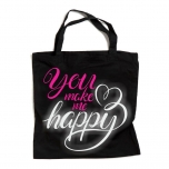 Закупочная сумка с цветной и светоотражающей надписью "You Make Me Happy"