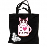 Закупочная сумка с отражателем и орнаментом "I LOVE CATS 2"